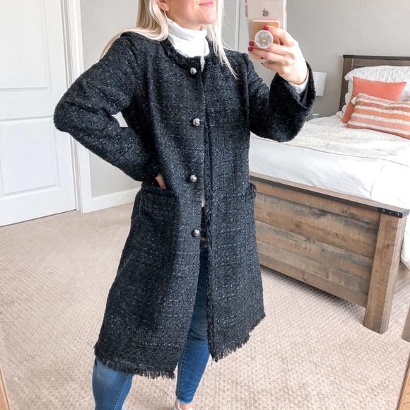 Kate Spade NY Sparkle Tweed Coat Dashing Beauty 8